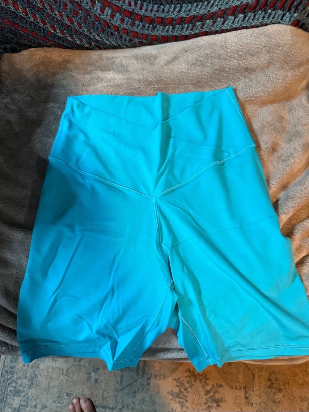Women's High-Rise Turquoise Bike Shorts